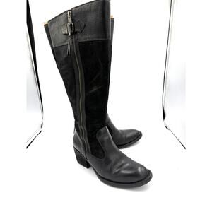 black Born knee high Leather Suede boots, 7.5
